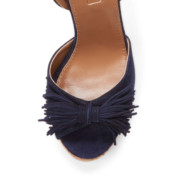 Aquazurra Navy Wedge Sandal